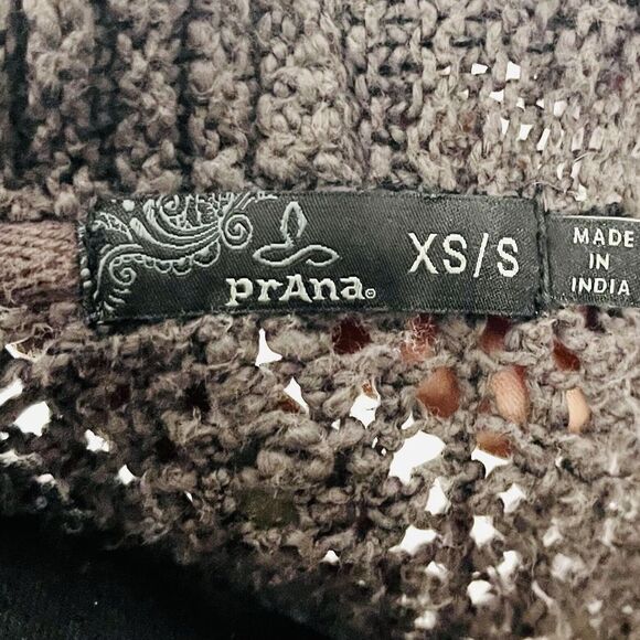 Prana Cardigan Woman's XS/S Wrap Open Knit Brown Organic Cotton Sweater Warm - Picture 7 of 9